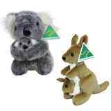 Australian Made Kangaroo and Koala wth Joey Plush Toy Set