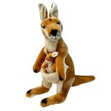 Dodger the Large Red Kangaroo With Joey Plush Toy - Bocchetta