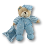 Teddy Bear in Pyjamas With Rattle Blue - Huggable